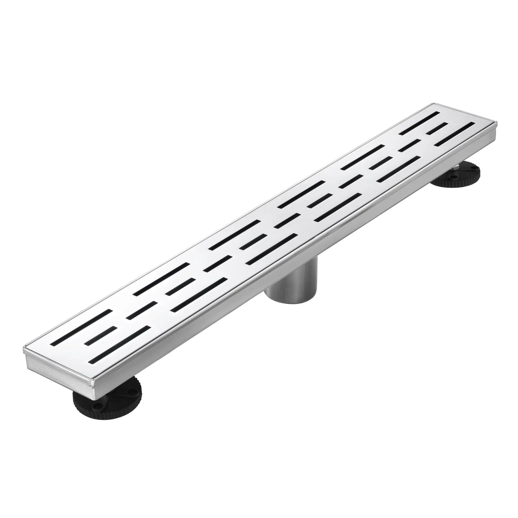 Linear Shower Drain 32" with Removable Grate,Brushed Polished 304 Stainless Steel Shower Drain,Floor Shower Drain with Hair Strainer, Adjustable Levelingft