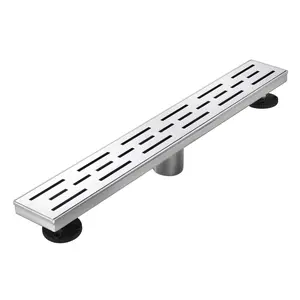 Linear Shower Drain 32" with Removable Grate,Brushed Polished 304 Stainless Steel Shower Drain,Floor Shower Drain with Hair Strainer, Adjustable Levelingft