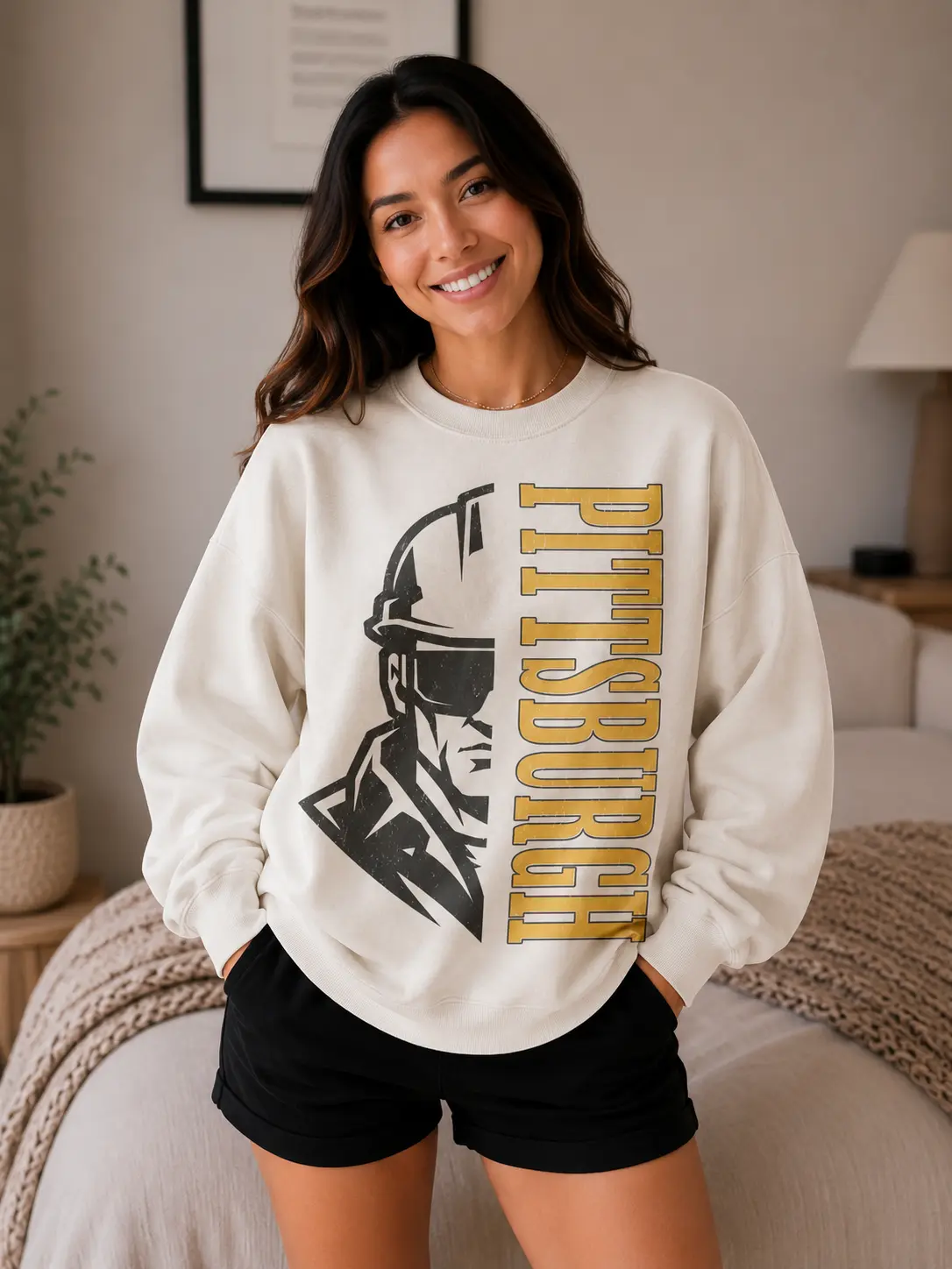 Pittsburgh Game Day Vintage Sweatshirt, 90s Retro Graphic Tee, Funny Mascot Oversized Shirt, Comfort Colors Tee, Football Fan PST011