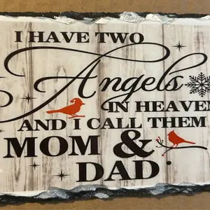 Sublimation Photo Slates - Inspirational Design with Birds Decor Gift for Mom & Dad - Wooden Texture & Sublimation Print - Unique Keepsake for Special Memories