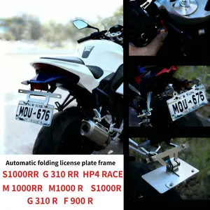For BMW S1000RR/R HP4 M1000R/RR G310R/RR F900R Adjustable License Plate Button Controls The License Plate Bracket Accessories
