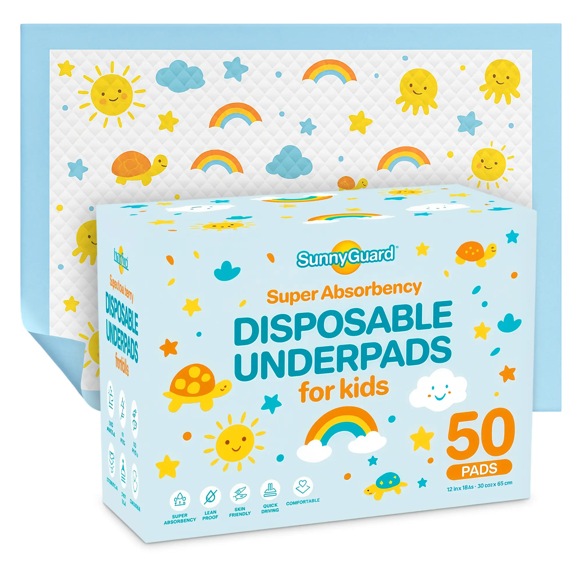 SunnyGuard Disposable Underpads For Infants And Kids, Infant/Baby Changing Pads 13 x 18 inches SunnyGuard Disposable Underpads For Infants And Kids, Infant/Baby Changing Pads 13 x 18 inches
