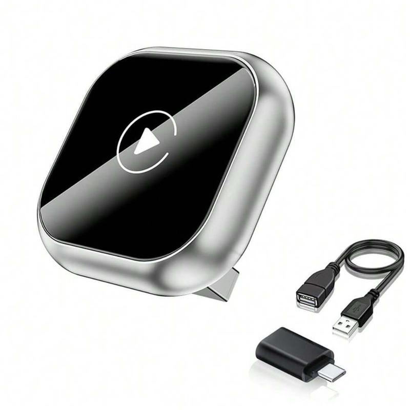 CarPlay Wireless Adapter & Android Auto Dongle 2in 1 Plug& Play Converter for Factory Wired CarPlay Cars, Fast Auto-Connect, Mini USB/USB-C Design for iPhone & AndroidPhones, Zero Delay Audio Upgrade, for 2016+ cars