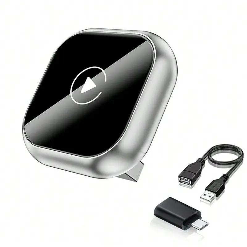 CarPlay Wireless Adapter & Android Auto Dongle 2in 1 Plug& Play Converter for Factory Wired CarPlay Cars, Fast Auto-Connect, Mini USB/USB-C Design for iPhone & AndroidPhones, Zero Delay Audio Upgrade, for 2016+ cars