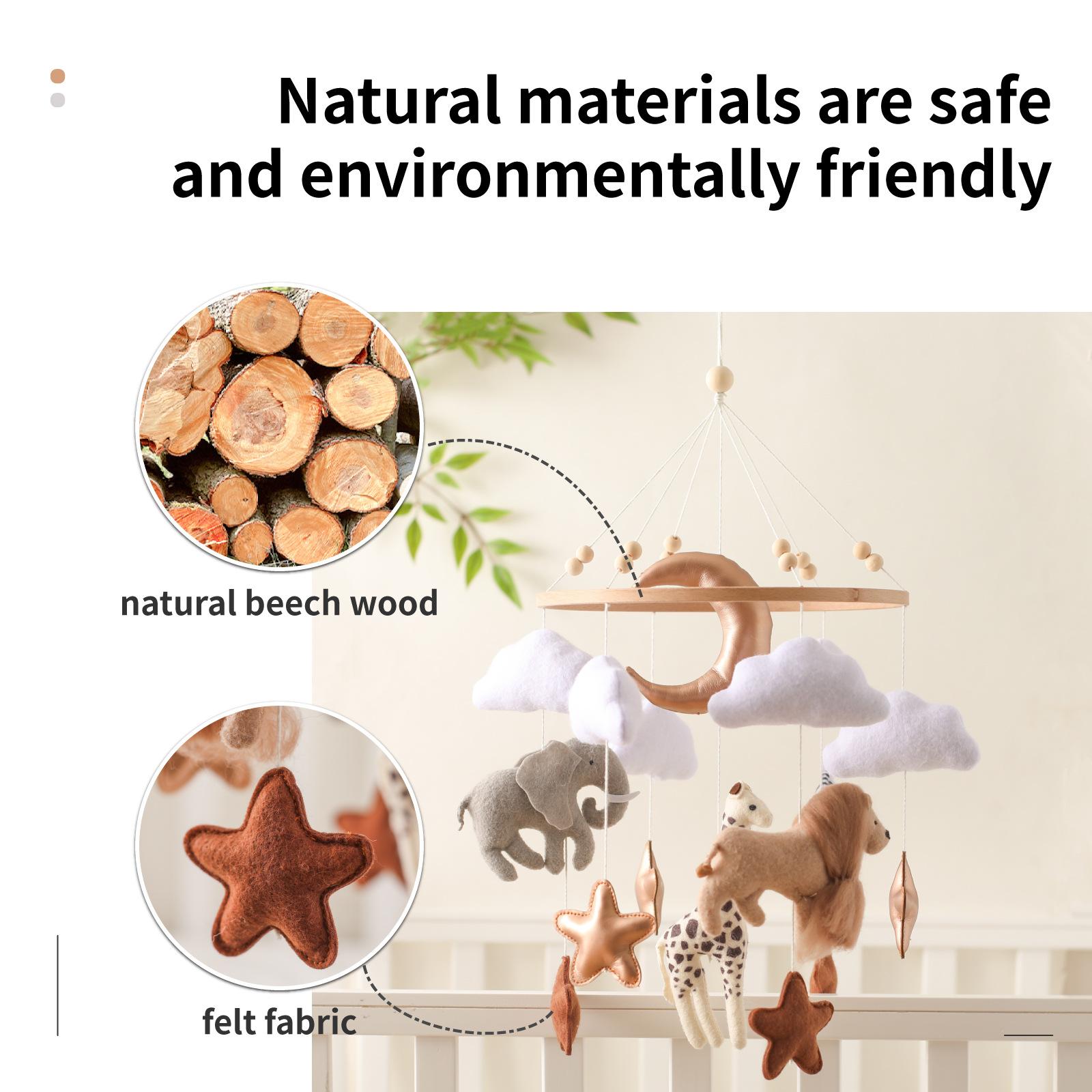 Handmade Felt Animal Baby Mobile - Boho Nursery Ceiling Decor for Crib & Playroom