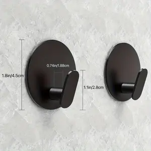 [Modern Wall Hooks] Easy Install Modern Black Wall Hooks | Durable Adhesive Towel Hangers for Bathroom, Kitchen - Robe, Clothes, Hat & Key Holders Bath/Bath Accessories