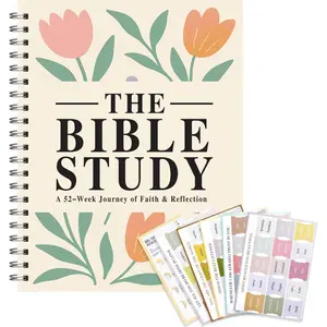Women's Bible Study Guide for Male Beginners, 52Week Women's Bible Study Journal, Spiral Notebook Journal, Spiral Bound One Year Bible Study (Letter Size A4), Guided Journal
