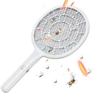 Electric Fly Swatter , Handheld Bug Zapper Racket with LED Light,Mosquito Killer for Indoor & Outdoor,2800V Rechargeable Physical Flies Killer Ideal for Home,Office,Backyard,Patio,Camping,Hiking