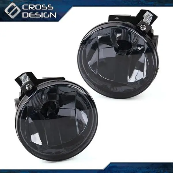 CROSSDESIGN Smoked Lens Fog Lights Pair - OE-Style Car Lighting, Bolt-On Direct Plug-In, Left & Right Assembly for 2001-2003 Dakota R/T, 2003 Durango SXT, 2004 Dodge Durango, Night Driving Car Exterior Upgrade