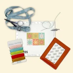 Happy Stitching - Flower Funds Needlepoint Card Wallet Kit - Self Finishing Needlepoint Kit - Retro Flowers Craft Kit - Hobbies for Women