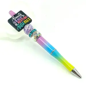 Beauty, grace, and resting b**** face pen handmade NEW bling rhinestone rainbow