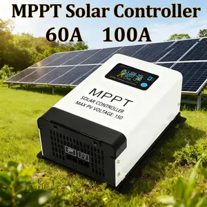 60A/100A MPPT Solar Charge Controller, 12V/24V/48V Auto, Max PV 150V, LCD Display Solar Panel Regulator for RV, Lead-Acid Lithium Battery