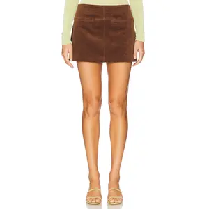 SIMONMILLER Twiggy Corduroy Mini Skirt in Choco Brown