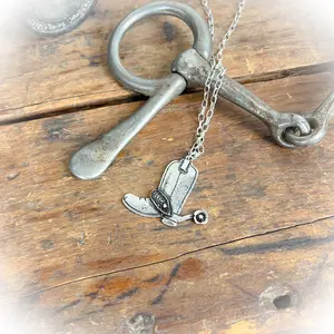 Cowboy Up Western Boot Necklace