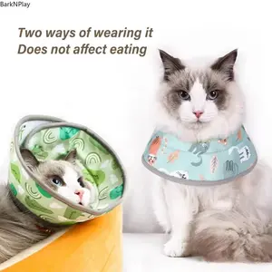Soft Lace Recovery Collar for Cats and Small Dogs, Lightweight Elizabethan Anti-Lick Protective Cone Collar for Post-Surgery Healing, Comfortable Pet Neck Collar for Wound Protection and Recovery