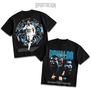 SPORTREIGN Ronaldo CR7 V4 Men's T-shirt, Soccer Fan Shirt, Ronaldo Fan Merchandise, Football Shirt, Graphic Tee Over Size, 100% cotton Shirt, Gift For Him, Made In USA.