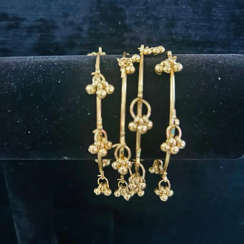 Kashmiri Bangles Set  Gold & Silver Tone | 4pcs & 8pcs Traditional Indian Jewelry | Elegant Stackable Bracelets