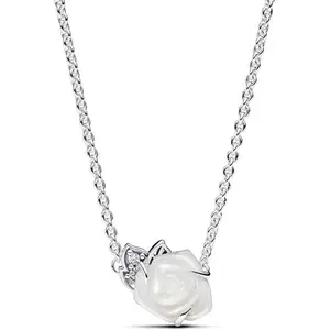 Pandora White Rose in Bloom Collier Necklace 393206C01-45