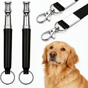Dual Ultrasonic Dog Whistle Set with Keyring & Lanyard – 304 Stainless Steel, Adjustable Frequency for Recall Training & Bark Control, Effective up to 1000ft for All Dog Breeds