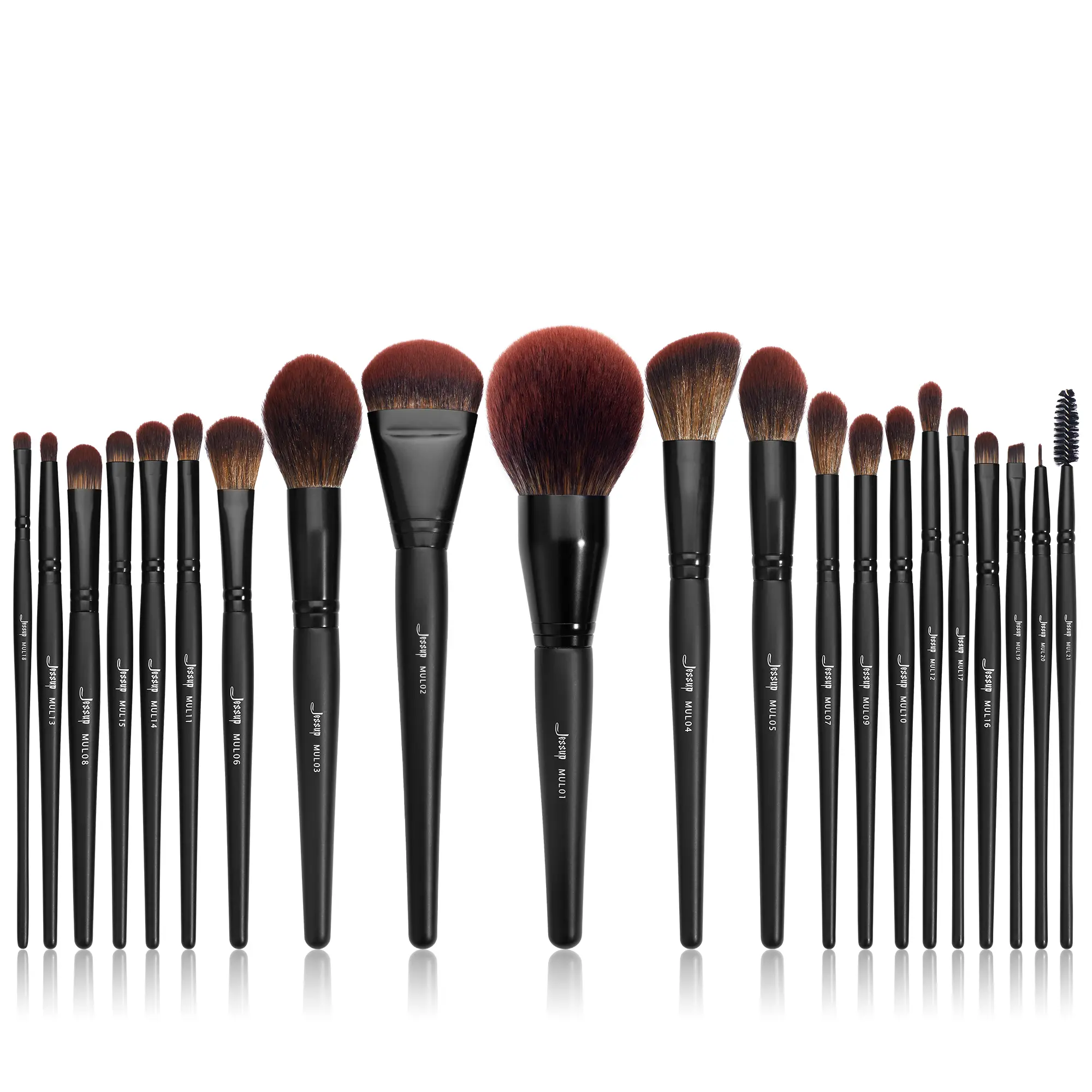 Jessup 21Pcs Pro Makeup Brushes Set Premium Synthetic Foundation Contour Blush Blending Eyeliner Brush, Black T271 SpringTok