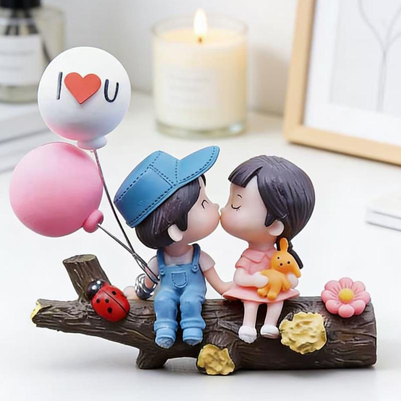 Universal Car Decorative Couple Kissing Statue, Cute Cartoon Couple Gift for Women Girls, Tree Branch, Car，valentine's gift for bf，galentine's gifts for girls，valentine's classroom gifts，valentine's gift for husband