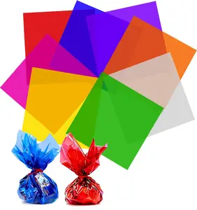 120Pcs Colored Cellophane Sheets, 12 x 12 Inch Cellophane Paper, Colored Cellophane Wrap for DIY Arts Crafts, Packaging Small Gifts, Candy Wrapping, Holidays and Parties Decoration