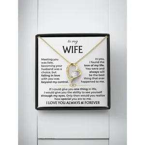 Unique Heart Necklace Gift for Loved Ones, Mother's Day Blessing Card Included, Perfect Holiday Birthday Anniversary Present