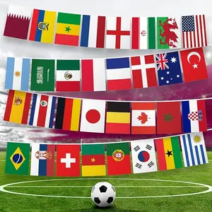 2026 World Cup Bunting Banner | Flag 8.2 x 5.5 Inch, Full String 33 Feet | LiteWeave Pro Series Printed 150D Poly | String Flag Decor for Fan Club Party, Soccer Events, World Cup Fan Celebration