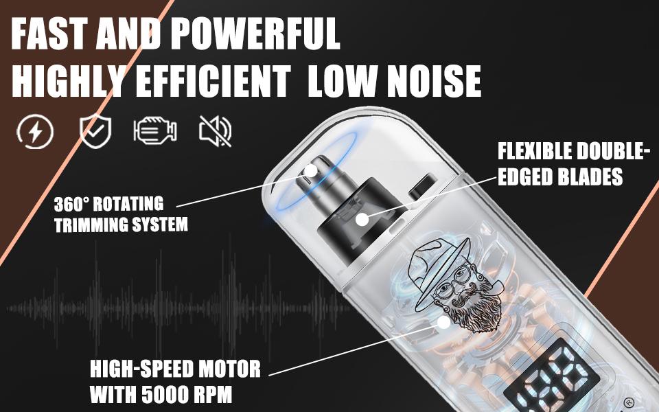 LQT Rechargeable Nose & Ear Hair Trimmer for Men, USB-C Electric Nose Hair Remover with LCD Display, Painless Dual Edge Blade Grooming Tool