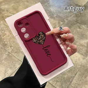 Compatible with Samsung Galaxy S24 Plus S25 S23 S22 Ultra S24+ Phone Case Leopard Love Heart All Coverage Anti-Drop Rugged Durable Soft Cover for Girl