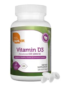 Zahler - Advanced Vitamin D3 1000 IU Softgels (120 Count) Kosher Vegetarian Friendly Vitamin D for Immune Support, Bone, Teeth & Muscle Health - Easy Swallow VIT D 3