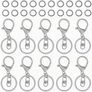 100pcs Open Jump Ring 30pcs Lobster Claw Clasps Keychain for DIY Craft Jewelry Making, Metal Lobster Clasp, Travel backpack jewelry charm key pendant key chain