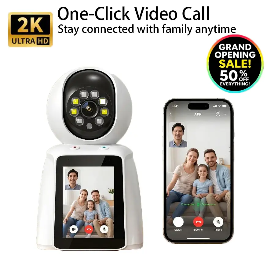 Limited 50% Offer 2K 2.4G WiFi6 Security Camera 3MP CCTV Indoor Monitor 360° PanTilt, Human Detection, Dual-Band,
