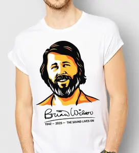 Brian Wilson Tribute Shirt, Retro Memorial Tee for Music Fans 1942–2025, Unisex Clothing
