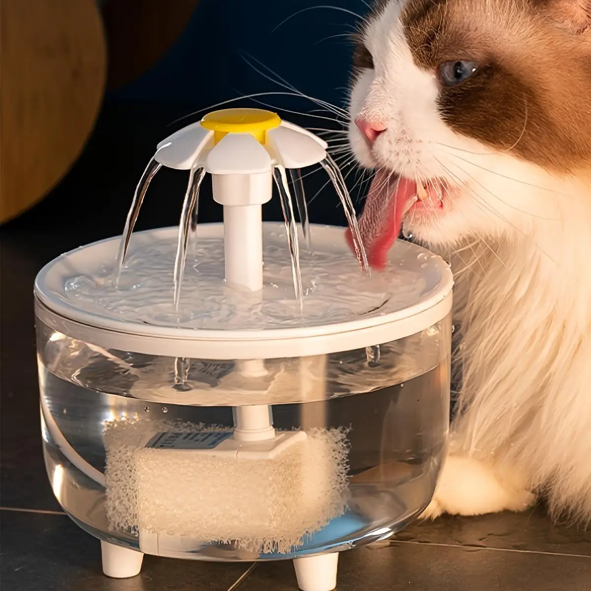 Clear Pet Water Fountain, USB Rechargeable Automatic Circulation Cat Water Dispenser, Indoor Cat Drinking Fountain, Pet Drinking Supplies, Gift