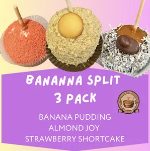Banana Split: Strawberry Shortcake Almond Bar & Banana Pudding Gourmet Caramel