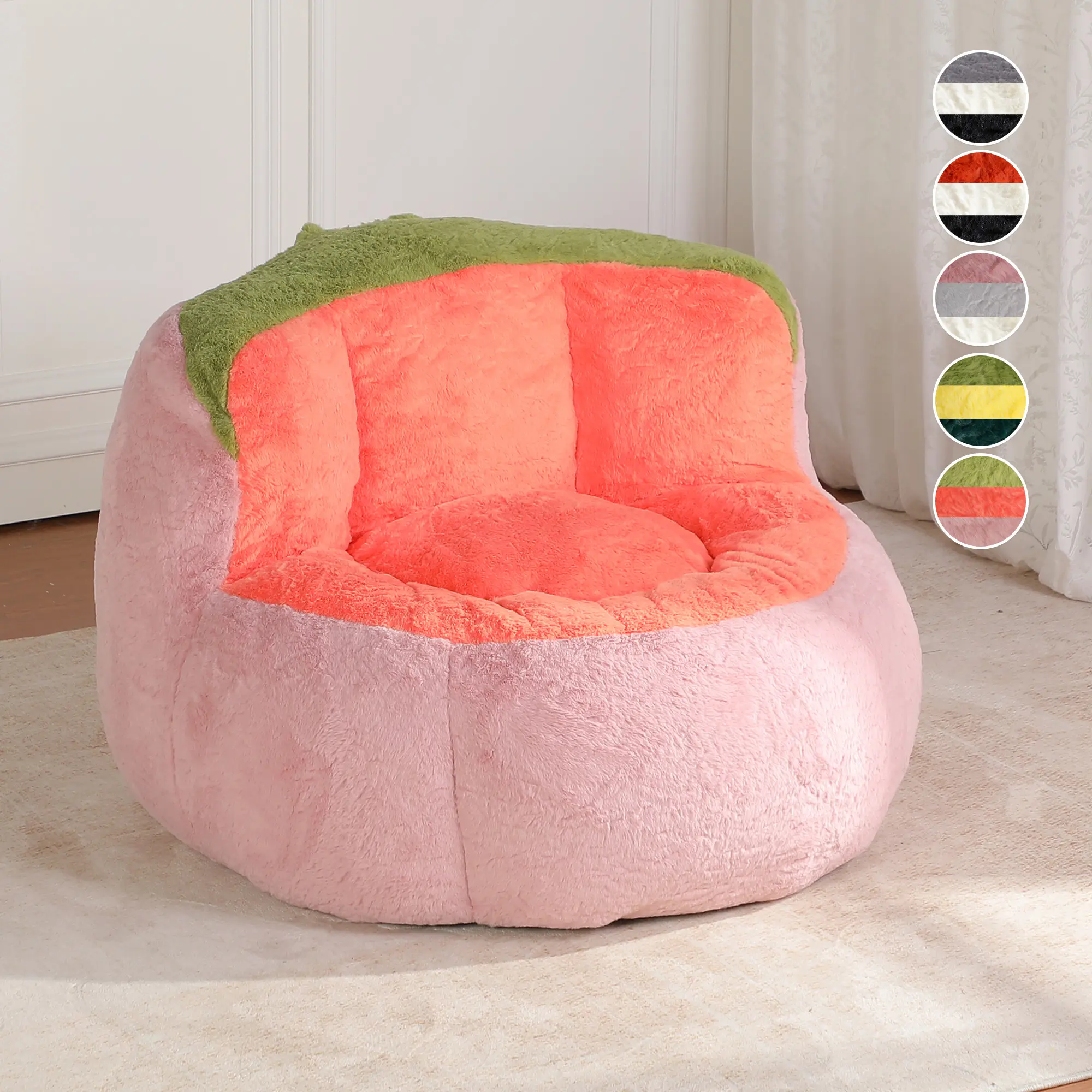 Bean bag Cat's Paw Shaped Lazy Sofa, Child couch, Artificial Fur Fabric Bean Bag Chair, Cloud-like Touch, Soft and Comfortable, Dog couch/ Cat couch, No Assembly Required,  Ideal for Bedrooms, Living Rooms and Leisure Places