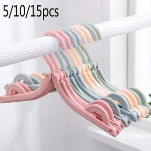 Travel Hangers - Essential for Cruise Ships, 5/10pcs Portable Folding Hangers, Travel Accessories, Foldable Travel Clothes Drying Racks, Multifunctional Clothes Hanger (Color Random)