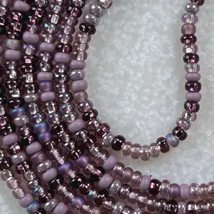 SILHOUETTE - Tie On Waist Beads - 45 to 60 inches Waistbeads - Purple Waistbeads - Spring Waistbeads - Belly Beads - Body Beads - Authentic Waistbeads - African Waistbeads Made By Venus