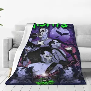 Misfits horror themed super soft flannel blanket - all season comfort, ideal camping, napping and travel blanket, unique holiday gift