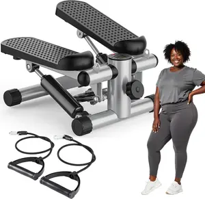 Steppers for Exercise at Home Workout Equipment, Mini Stepper Exercise Machine for Senior Citizens, Twist Stepper with Resistance Bands, Cardio Weight Loss Equipment Home Fitness
