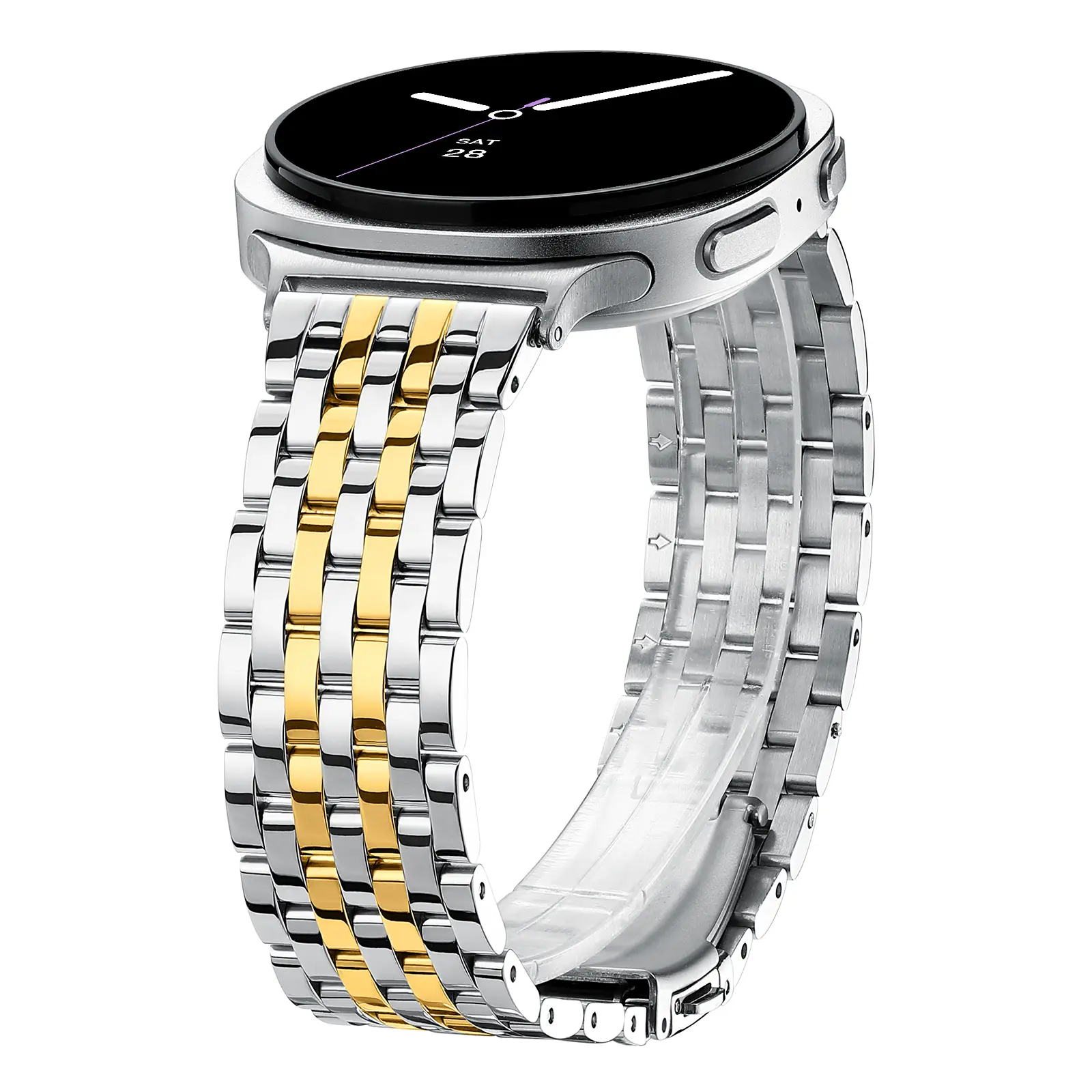 Bands for Samsung Galaxy Watch 8 (40mm/44mm), Classic Two-Tone Stainless Steel Bands, Metal Straps for Women #SummerVibes Smartwatch Accessories Smartwatch Compatible Bands