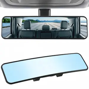 Anti Glare Rear View Mirror, Universal 12'' , Wide Angle Panoramic Convex Rearview Mirror, Clip-on to Original to Eliminate Blind Spot and Antiglare for Cars SUV Trucks