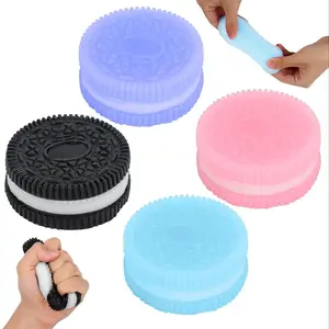 4-Count Ultra-Soft Cookie-Shaped Stress Relief Squeeze Toy, Decompression Venting Toy for Adults & Teens