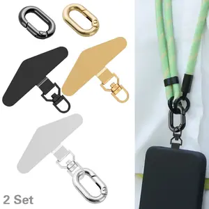 High-End Metal Phone Lanyard Patch, 360° Rotating Phone Strap Adapter, Spring Ring Design, Multi-Functional Wrist Strap Replacement, Phone Sling, Phone Wristlet