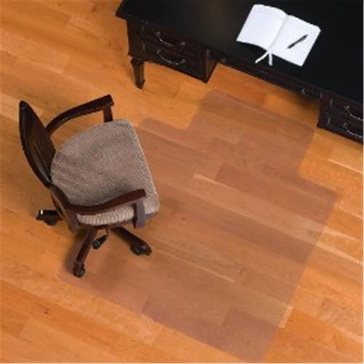 ES Robbins Office Industry Extruded Plastic Indoor Hard Floor Chairmat, 36 in. x 48 in. Solid Rectangle Straight Edge