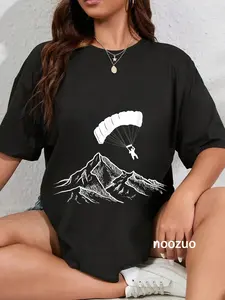 100% Cotton The Paraglider And The Mountains Design For Paragliding Fans T-Shirt