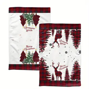 Christmas Tree Deer Face Towels Set, Super Absorbent Microfiber Kitchen Towels, Microfiber Cleaning Towels, Modern Style, Easy Clean, Perfect Gift