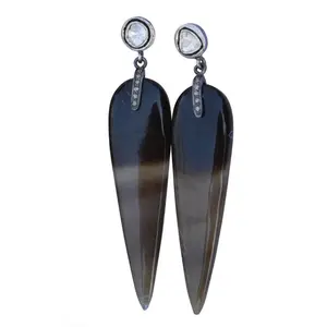 S. Carter- Horn Drop Diamond Stud Earrings