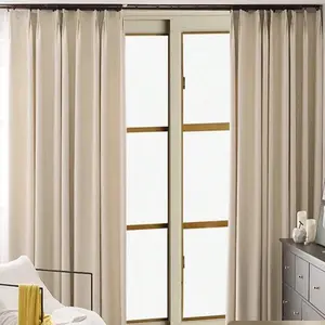 2PCS European Style Luxurious Solid Color Blackout Curtains, Blackout Window Cover, Perfect for Living Room Bedroom and Balcony, Elegant Floor-to-Ceiling Design